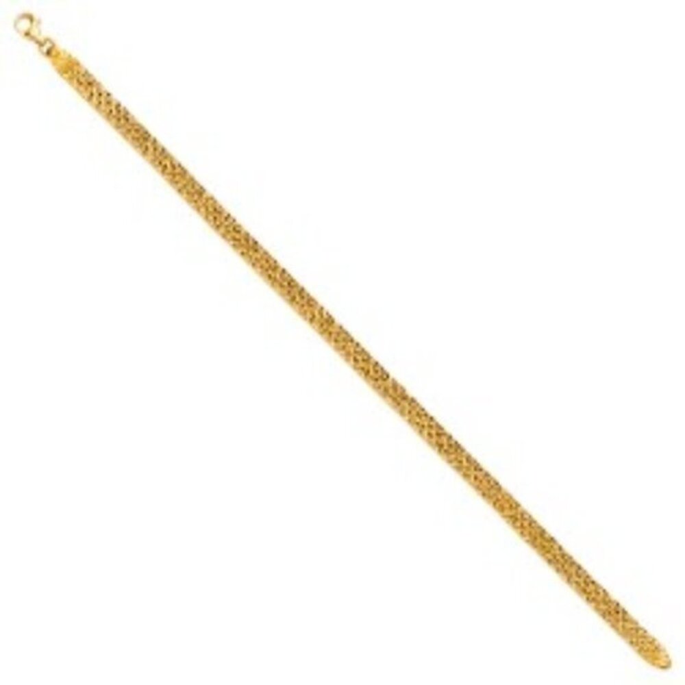 14K Yellow Gold Crystal Cut Bracelet - 7.25"